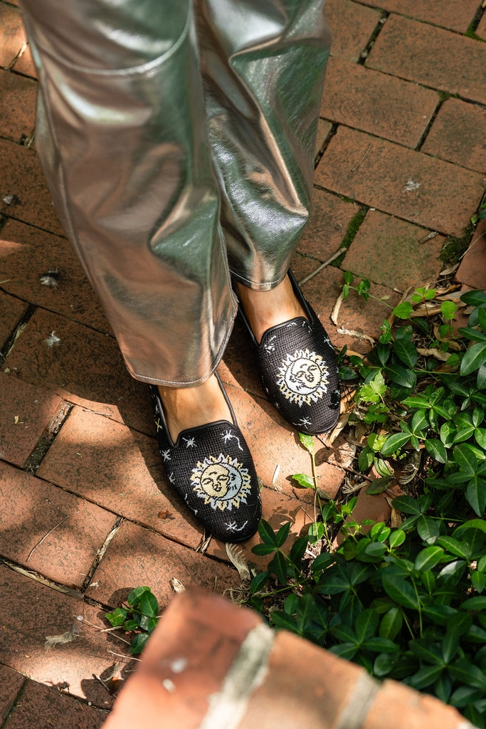 By Paige Women's Needlepoint Loafer in Celestial Zodiac in Black