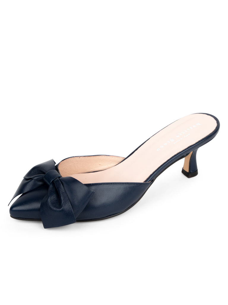 Patricia Green Malibu Kitten Heel Mule - Navy - Blue - 9, image size:768x1024