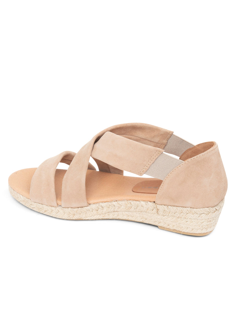 Patricia Green Women's Eliza Criss-Cross Elastic Espadrille Sandal in Taupe  Suede