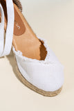 Gwen Frayed Closed Toe Lace Up Espadrille