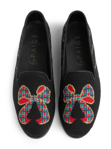 Needlepoint Loafer in Tartan Bow