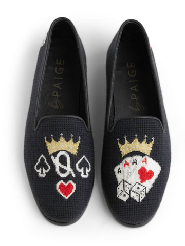 Needlepoint Loafer in Queen of Cards