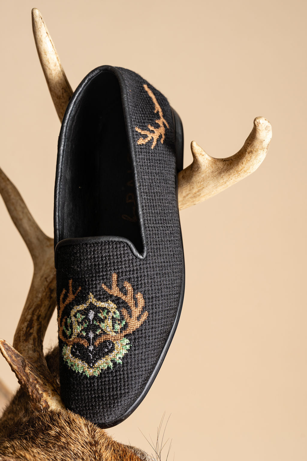 Needlepoint Loafer in Antler Crest