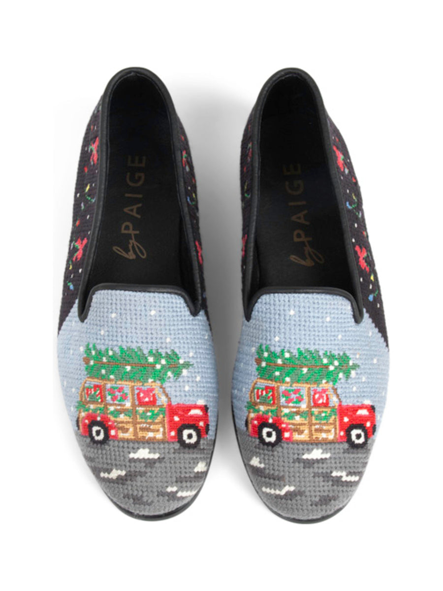 Needlepoint Loafer in Christmas Tree Farm