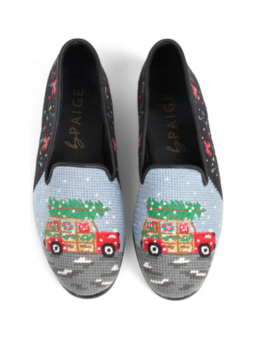 Needlepoint Loafer in Christmas Tree Farm