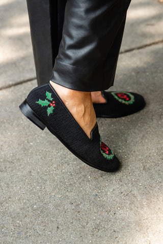 Needlepoint Loafer in Joy Wreath Alternate View