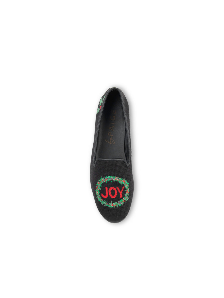 Needlepoint Loafer in Joy Wreath