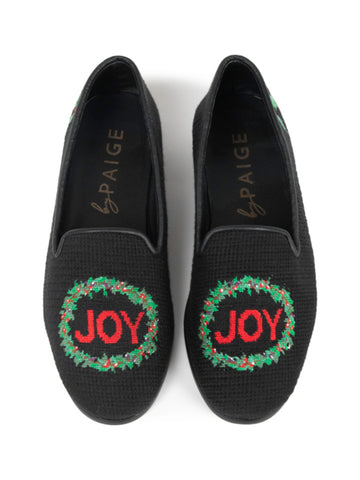 Needlepoint Loafer in Joy Wreath