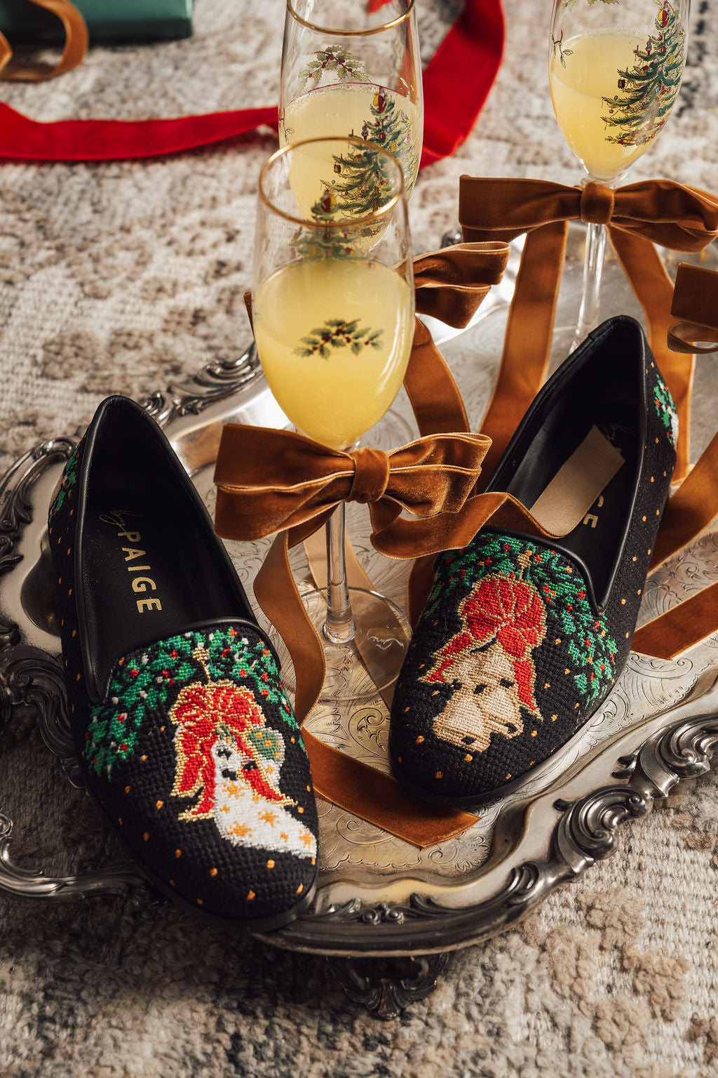 Needlepoint Loafer in Bells and Stocking