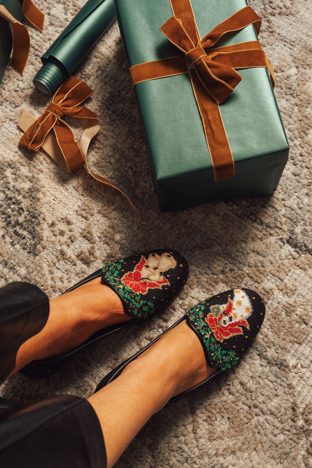 Needlepoint Loafer in Bells and Stocking