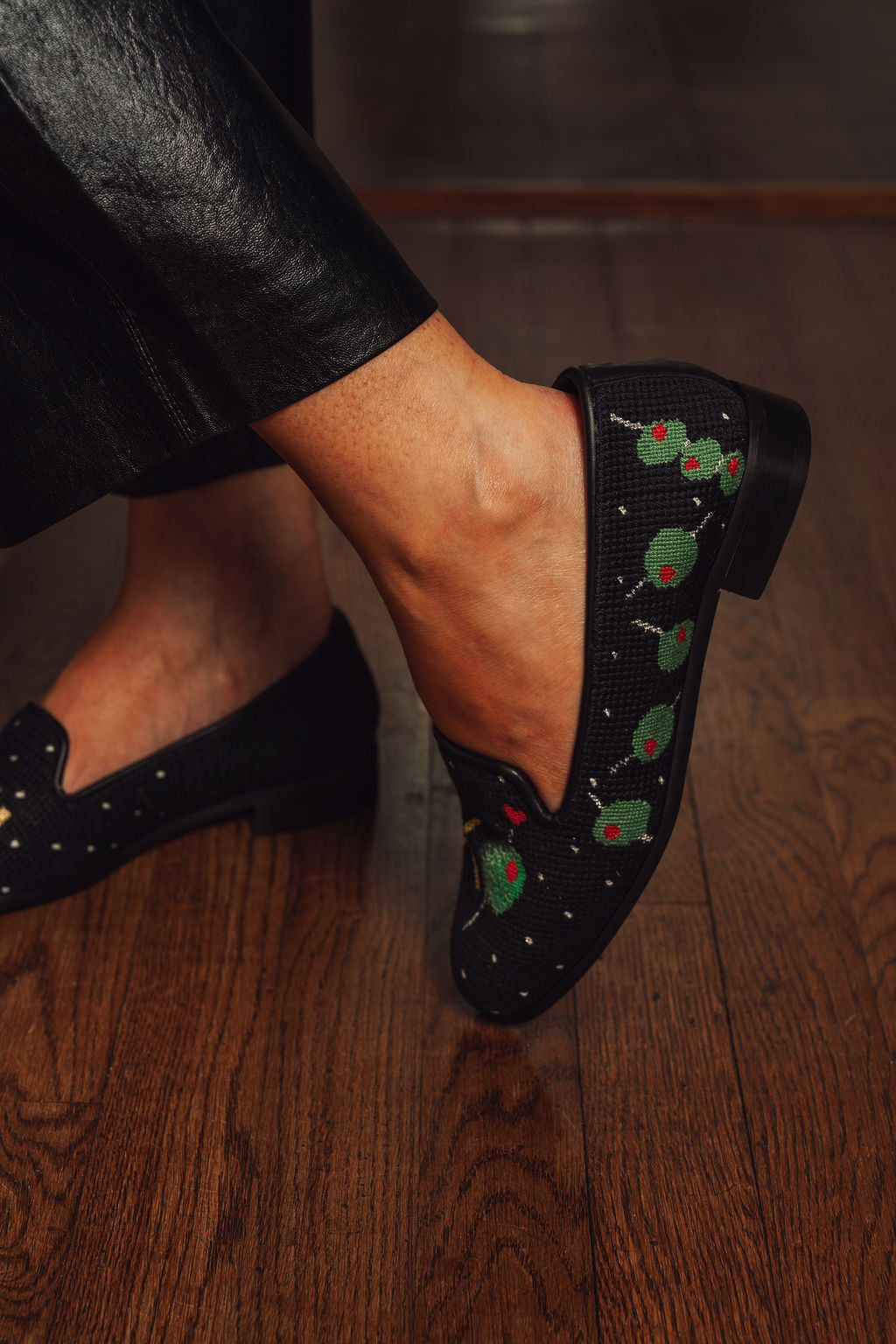 Needlepoint Loafer in Olive You