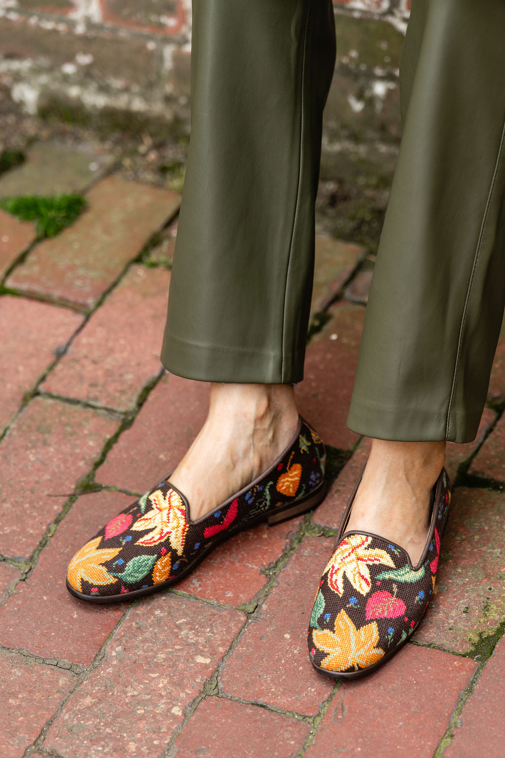 Needlepoint Loafer in Fall Leaves
