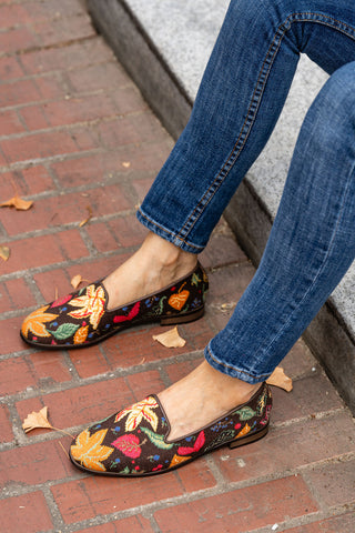 Needlepoint Loafer in Fall Leaves Alternate View