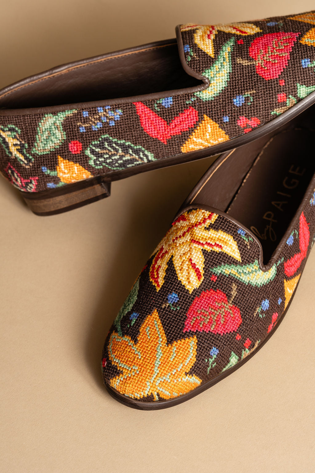 Needlepoint Loafer in Fall Leaves