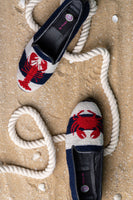 Crab and Lobster on Navy Stripe Color