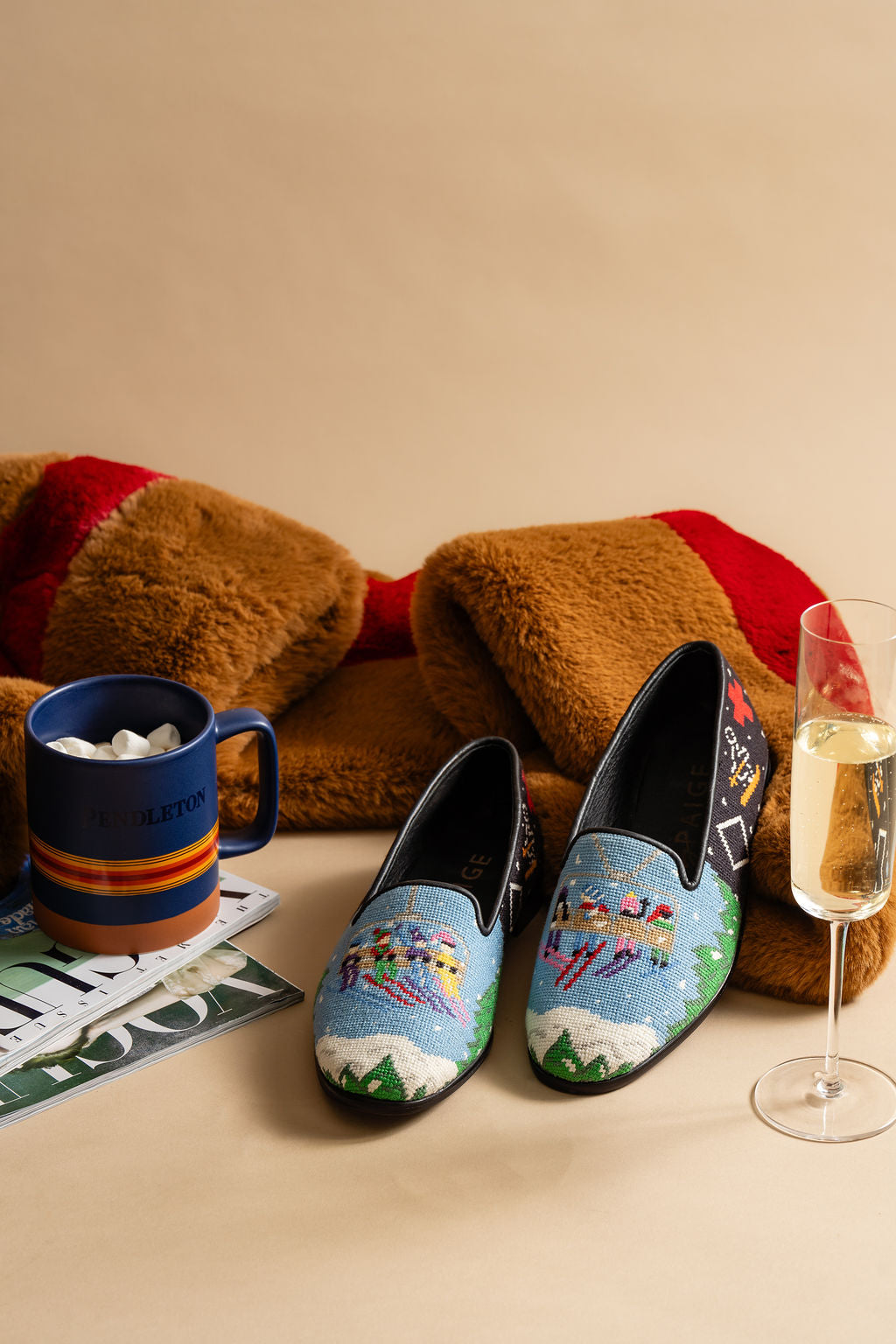 Needlepoint Loafer in Gone Skiing