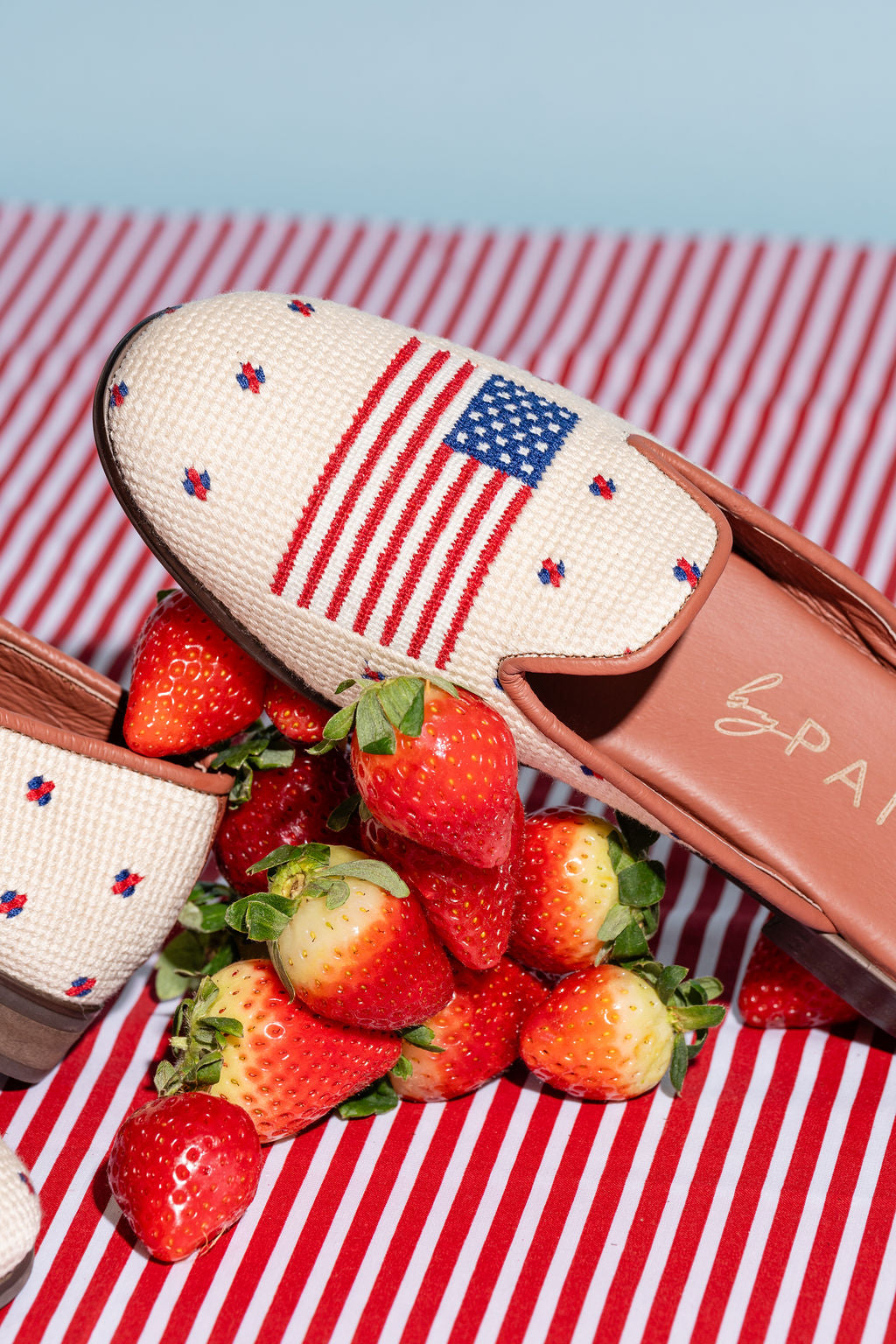 Needlepoint Mule in American Flag