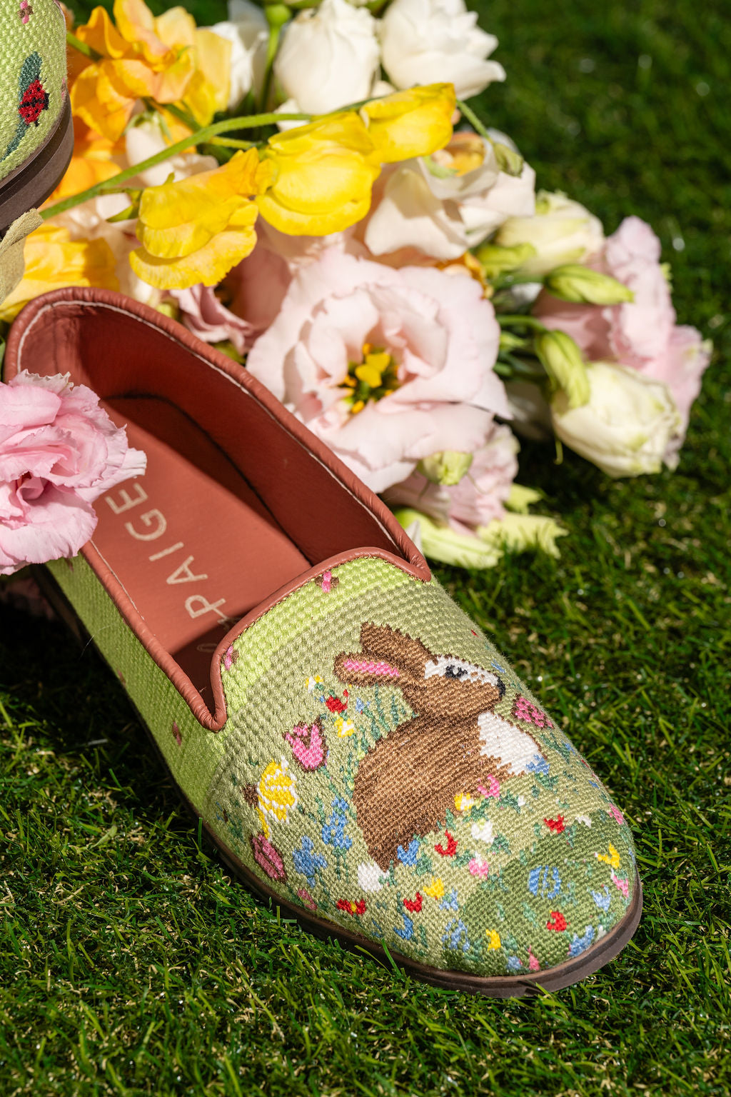 Spring Bunny Needlepoint Loafer