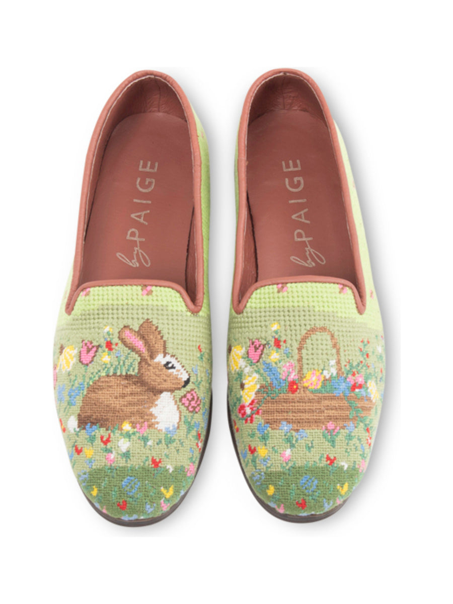 Spring Bunny Needlepoint Loafer