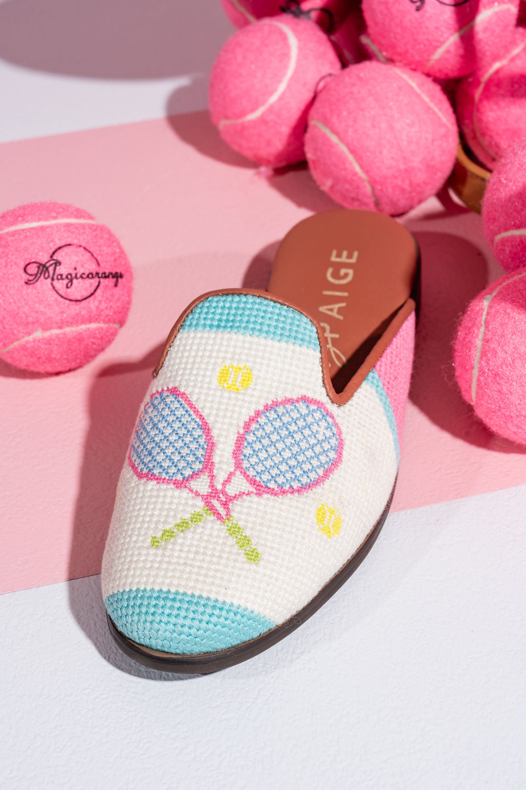 Tennis Needlepoint Mule