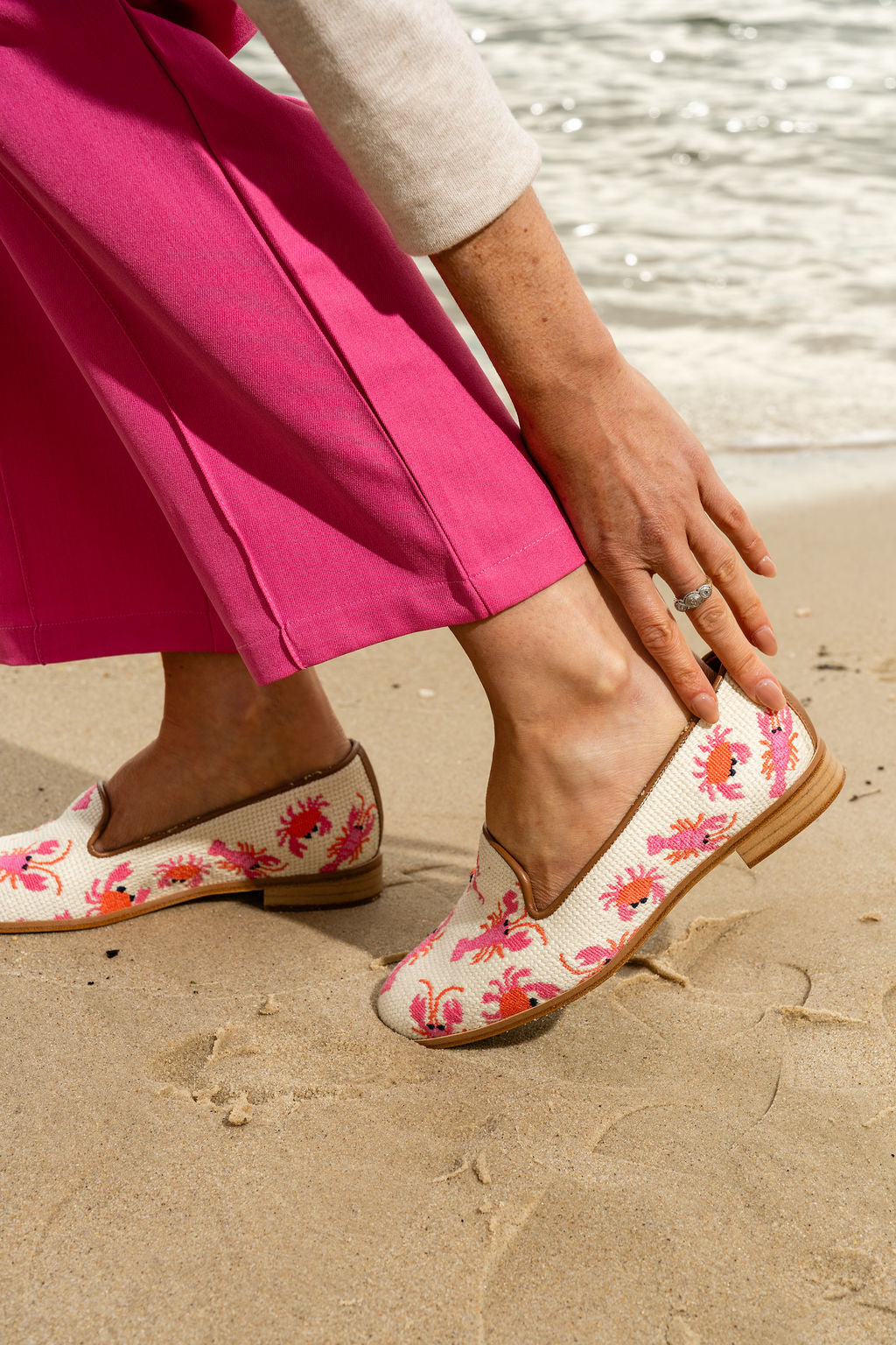 Crab & Lobster Needlepoint Loafer