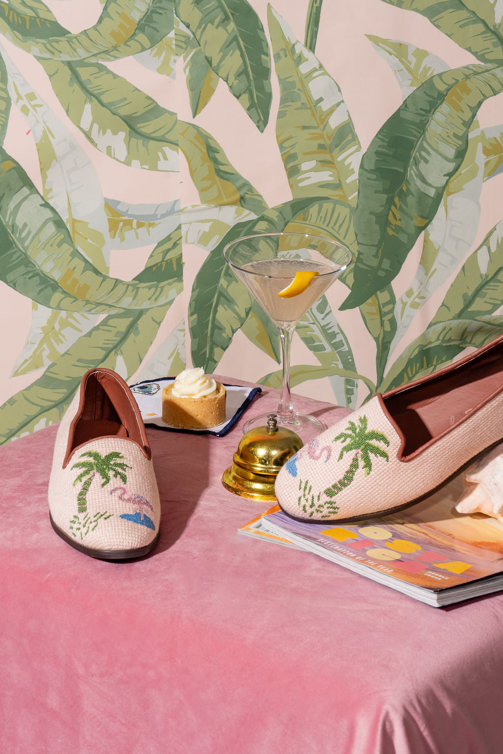 Needlepoint Loafer in Flamingo & Palm Tree