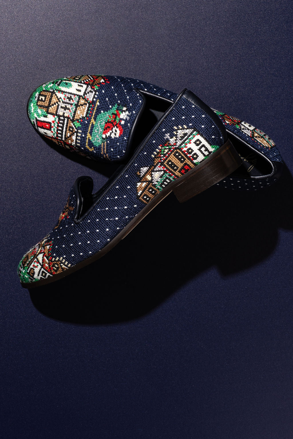 Needlepoint Loafer in Santa and Reindeer