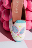 Needlepoint Mule in Tennis