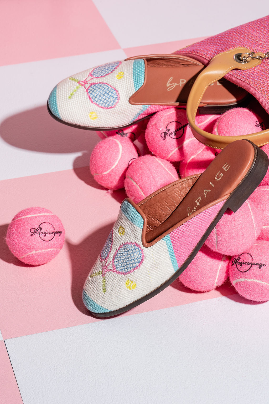 Needlepoint Mule in Tennis