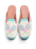 Needlepoint Mule in Tennis