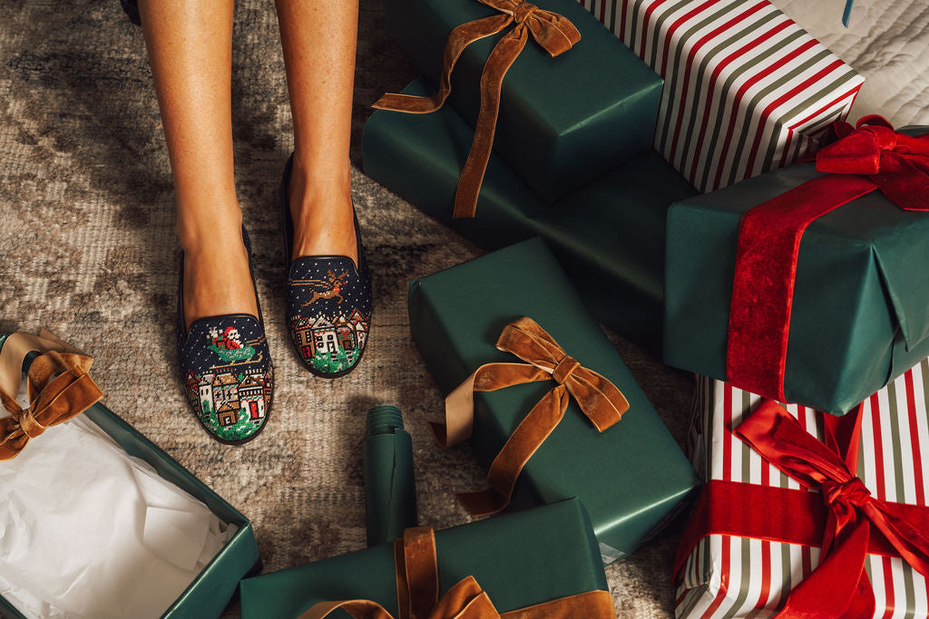 Santa & Reindeer Needlepoint Loafer