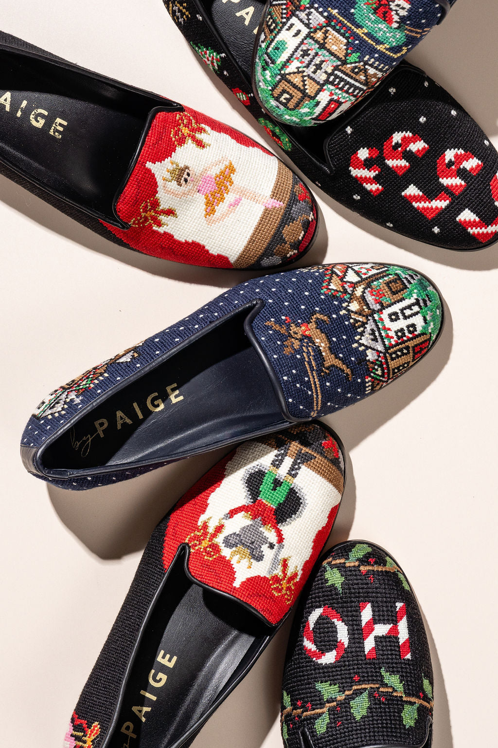 Santa & Reindeer Needlepoint Loafer