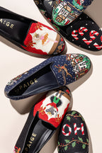 Santa & Reindeer Needlepoint Loafer