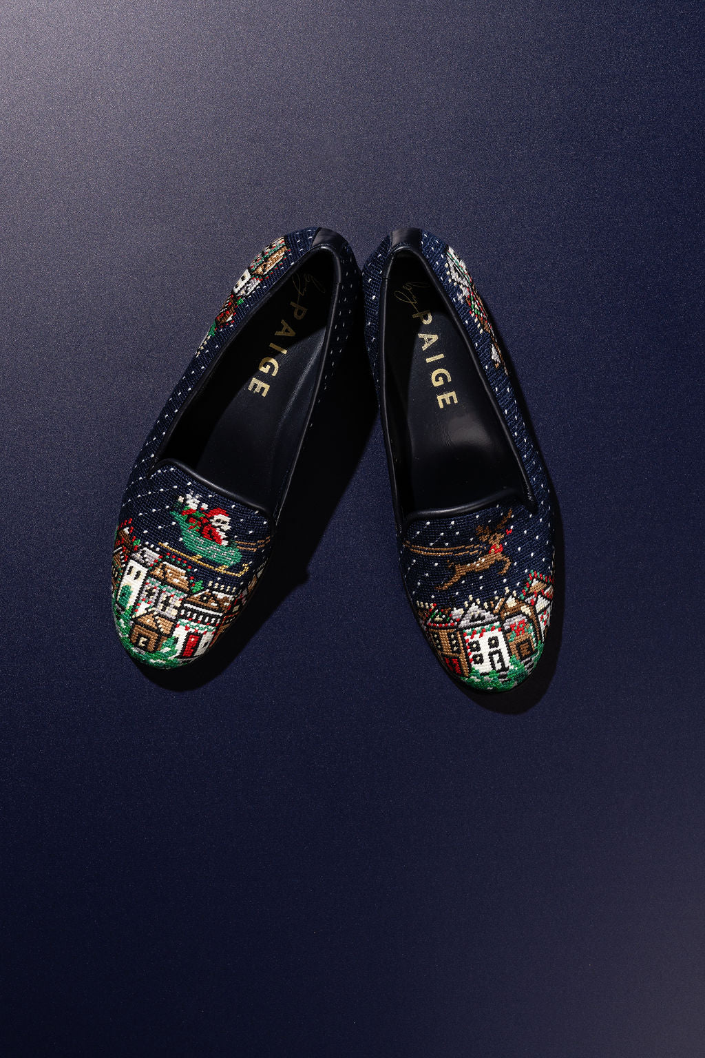 Santa & Reindeer Needlepoint Loafer