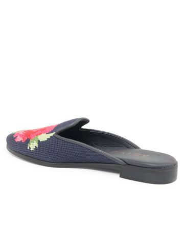 Needlepoint Mule in Pink Peony Alternate View