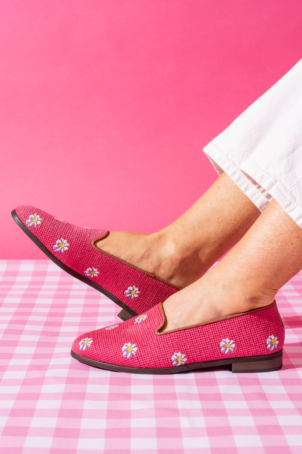 Needlepoint Loafer in Daisies