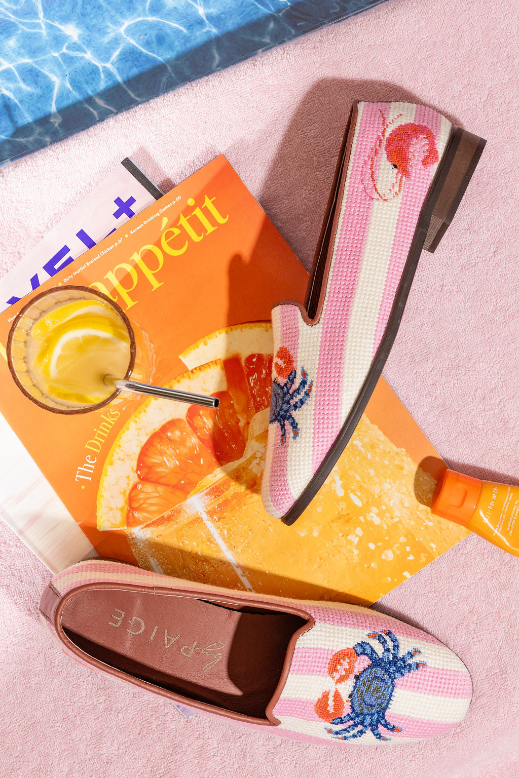 Needlepoint Loafer in Crab