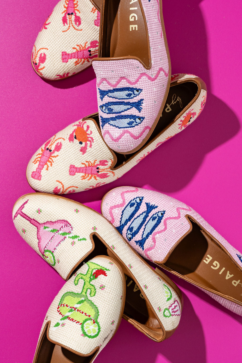 Needlepoint Loafer in Crab & Lobster