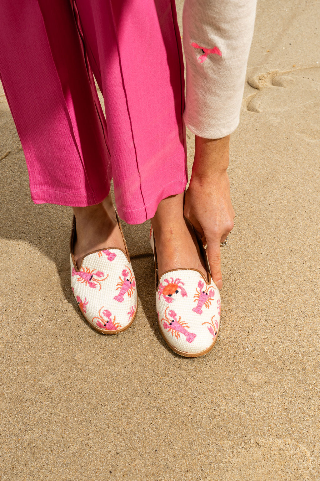 Needlepoint Loafer in Crab & Lobster