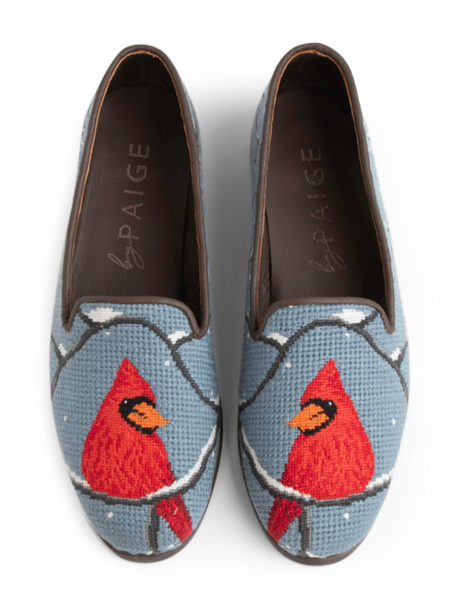 Needlepoint Loafer in Winter Cardinal