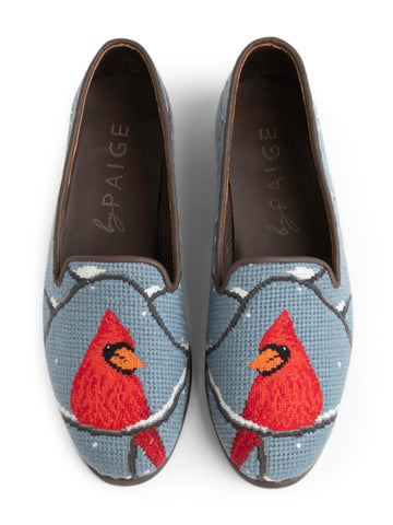Needlepoint Loafer in Winter Cardinal