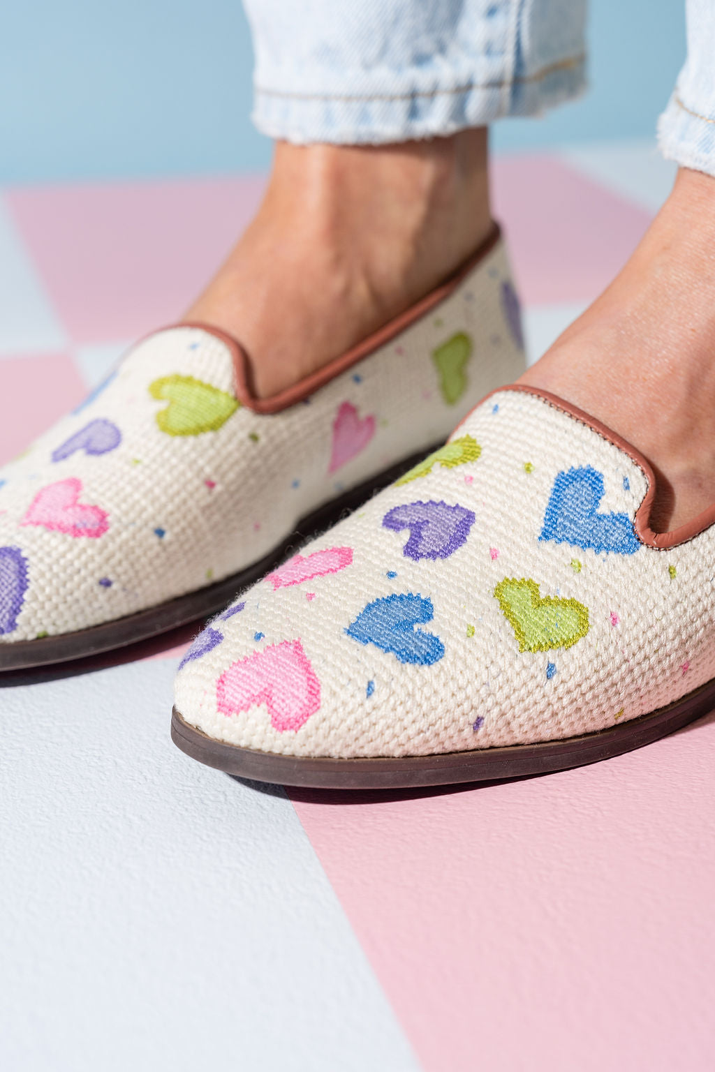Needlepoint Loafer in Hearts