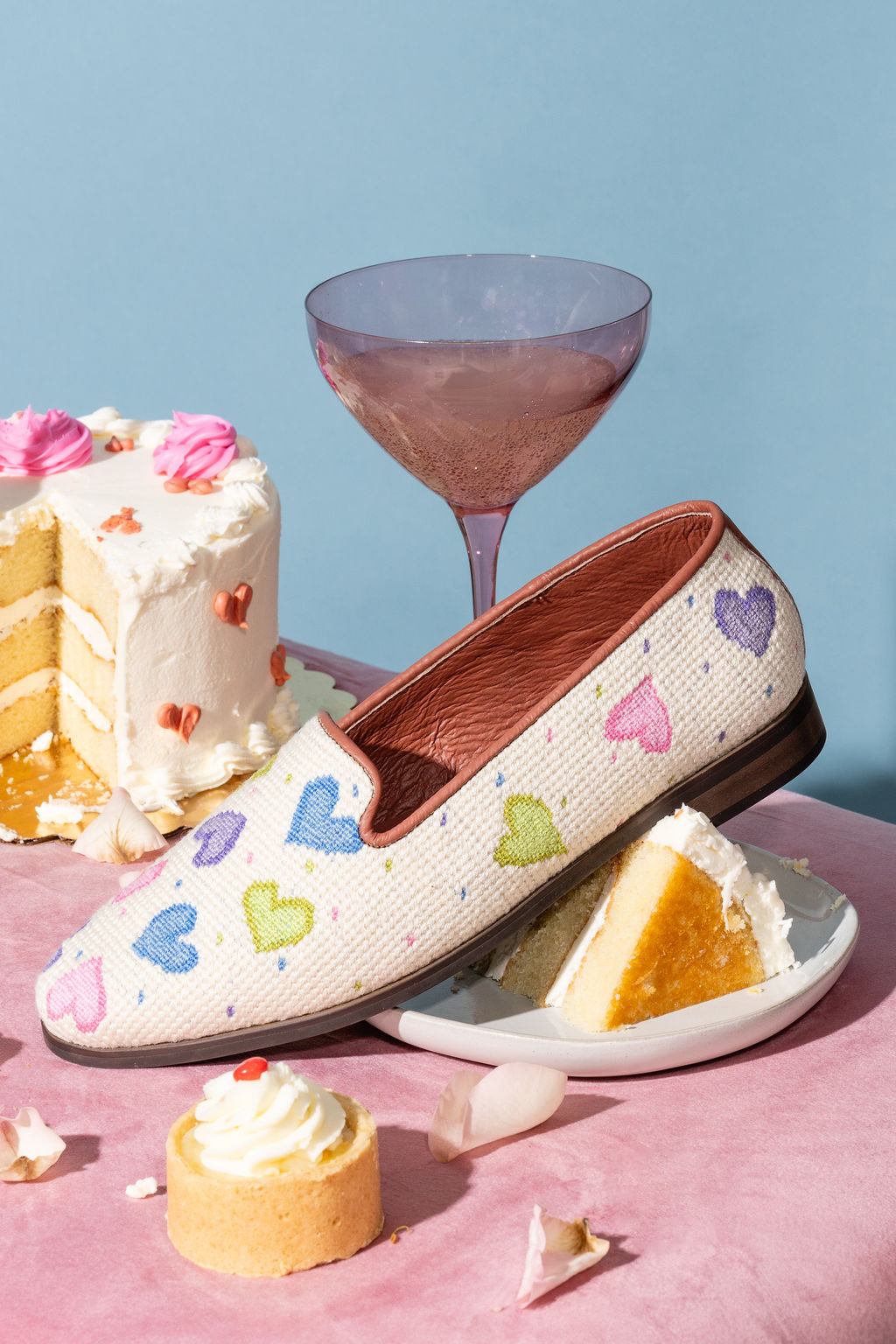 Needlepoint Loafer in Hearts