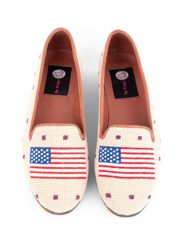 Needlepoint Loafer in American Flag
