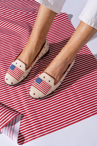 Needlepoint Loafer in American Flag