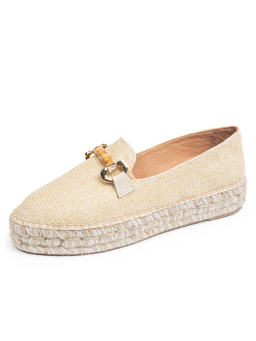 Avery Bamboo Loafer Platform Espadrille
