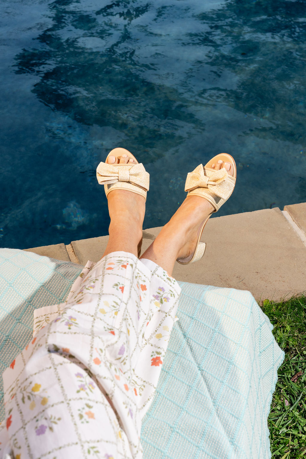 St. Tropez Bow Block Heel Sandal
