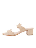Palm Beach Block Heel Scalloped Sandal