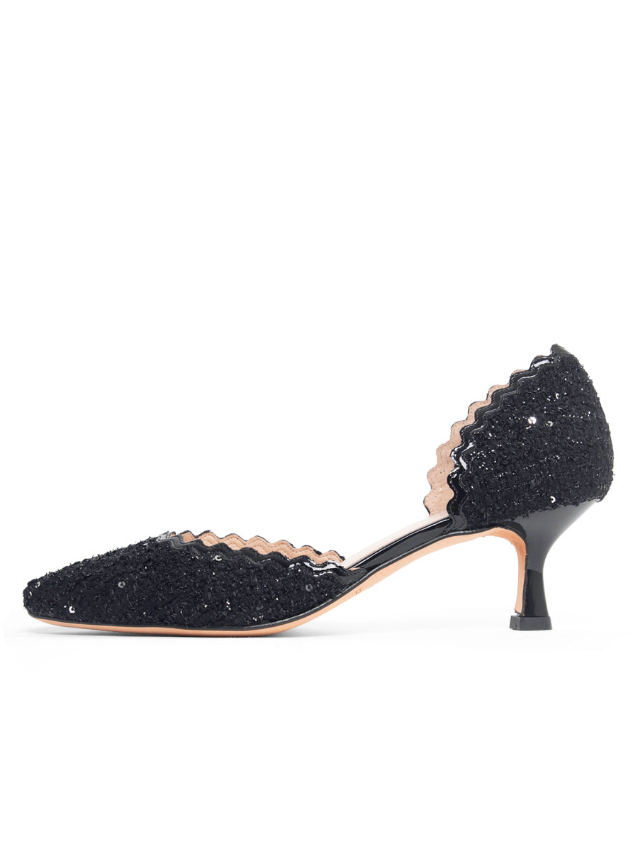 Olivia Scalloped d'Orsay Kitten Heel