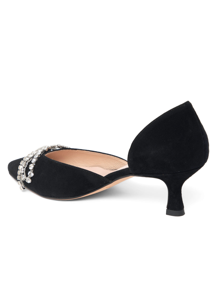 Bella Crystal Bow d'orsay kitten heel